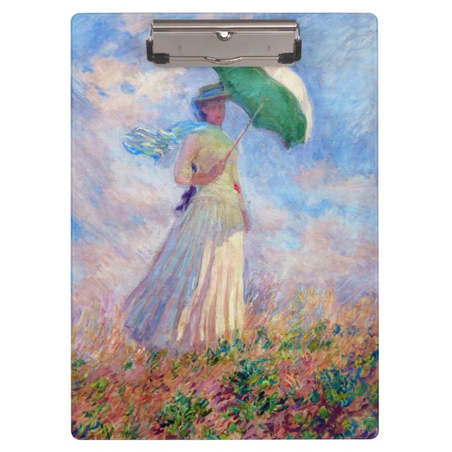 Claude Monet - Eine Frau mit einem Sonnenschirm au Klemmbrett (Vorderseite)