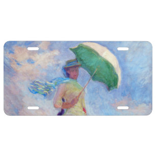 Claude Monet - Eine Frau mit einem Sonnenschirm au US Nummernschild