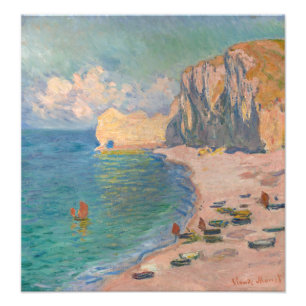 Claude Monet - Etretat: Strand und Falaise d'Amont Fotodruck