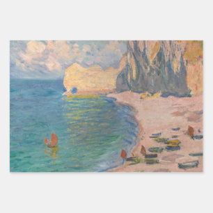 Claude Monet - Etretat: Strand und Falaise d'Amont Geschenkpapier Set