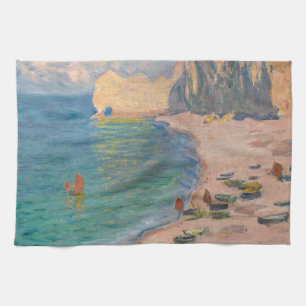 Claude Monet - Etretat: Strand und Falaise d'Amont Geschirrtuch
