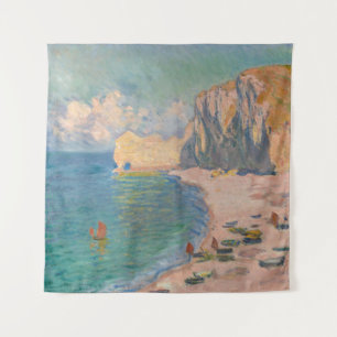 Claude Monet - Etretat: Strand und Falaise d'Amont Wandteppich
