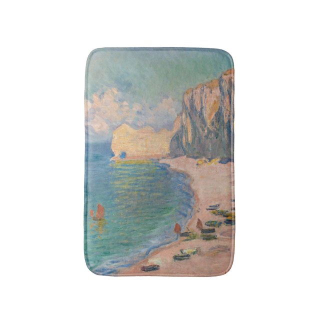 Claude Monet - Etretat: Strand und Falaise d'Betwe Badematte (Vorderseite Vertikal)