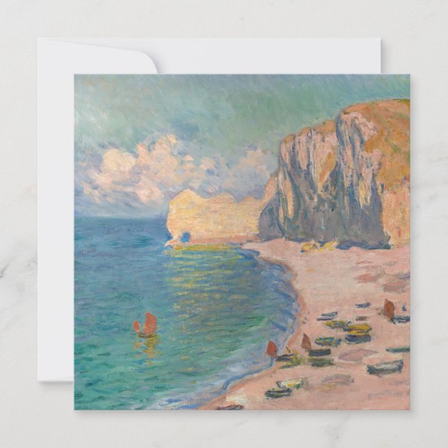 Claude Monet - Etretat: Strand und Falaise d'Betwe Einladung (Vorderseite)