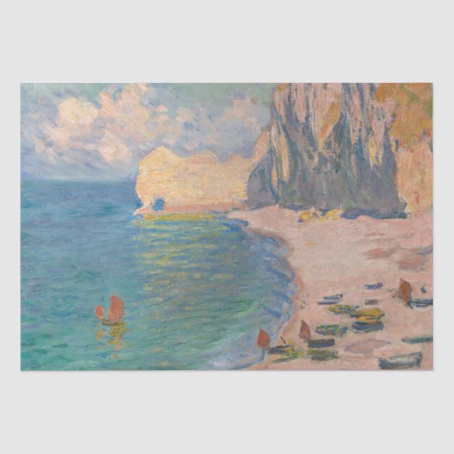 Claude Monet - Etretat: Strand und Falaise d'Betwe Seidenpapier (Vorderseite)