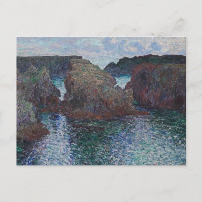 Claude Monet - Felsen in Port-Goulphar, Belle-Ile Postkarte (Vorderseite)