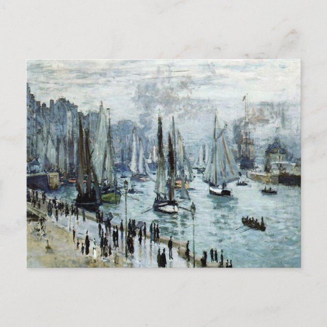 Claude Monet Fischerboote Verlassend Hafen Postkarte (Vorderseite)