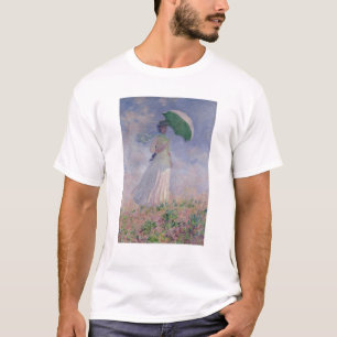 Claude Monet Frau mit einem Parasol rechts gedreh T-Shirt