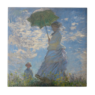 Claude Monet Frau mit einem Sonnenschirm Fine Art Fliese