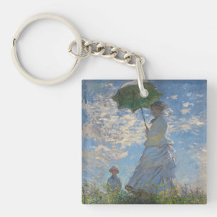 Claude Monet Frau mit einem Sonnenschirm Fine Art Schlüsselanhänger