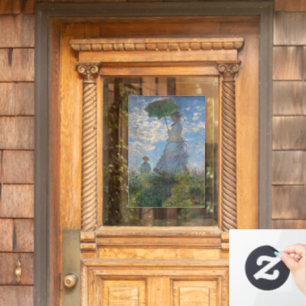 Claude Monet Frau mit einem Sonnenschirm Meisterwe Fensteraufkleber