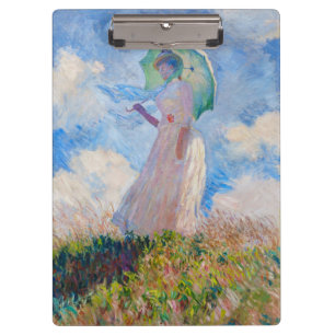 Claude Monet - Frau mit einem Sonnenschirm nach li Klemmbrett