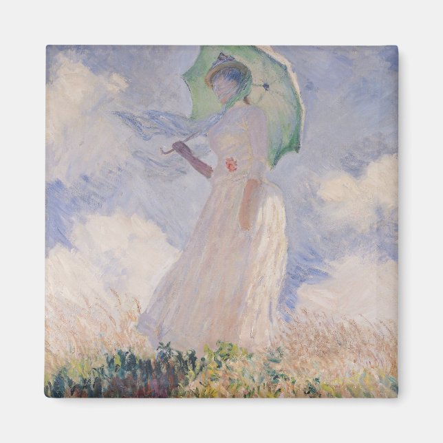 Claude Monet | Frau mit Parasol Links Magnet (Vorne)