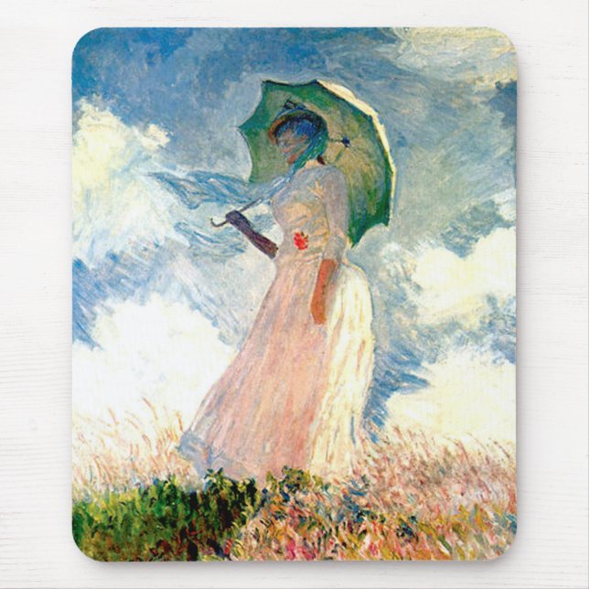 Claude Monet-Frau mit Sonnenschirm Mousepad (Vorne)