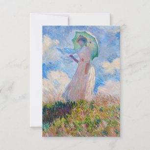 Claude Monet - Frau mit Sonnenschirm nach links ge Dankeskarte