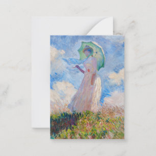 Claude Monet - Frau mit Sonnenschirm nach links Mitteilungskarte