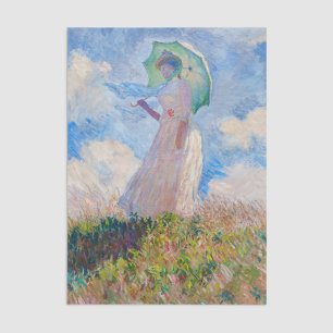 Claude Monet - Frau mit Sonnenschirm nach links Seidenpapier