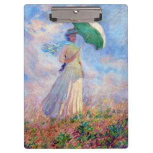 Claude Monet - Frau mit Sonnenschirm nach rechts Klemmbrett