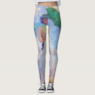 Claude Monet - Frau mit Sonnenschirm nach rechts Leggings
