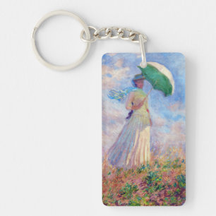 Claude Monet - Frau mit Sonnenschirm nach rechts Schlüsselanhänger