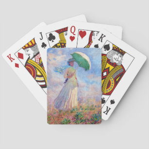 Claude Monet - Frau mit Sonnenschirm nach rechts Spielkarten