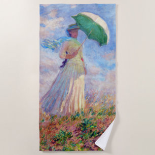 Claude Monet - Frau mit Sonnenschirm nach rechts Strandtuch