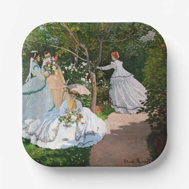 Claude Monet - Frauen im Garten Pappteller (Vorderseite)