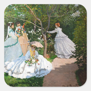 Claude Monet - Frauen im Garten Quadratischer Aufkleber