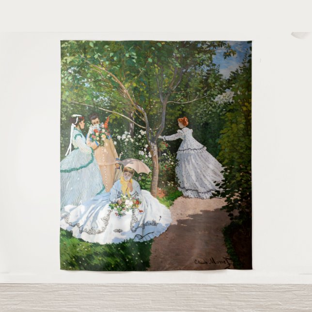 Claude Monet - Frauen im Garten Wandteppich (Vorderseite)