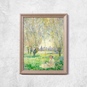 Claude Monet Frauen unter Weide sitzend Alte Kunst Poster