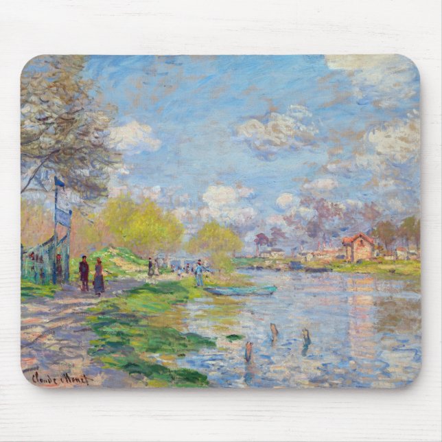 Claude Monet - Frühling an der Seine Mousepad (Vorne)