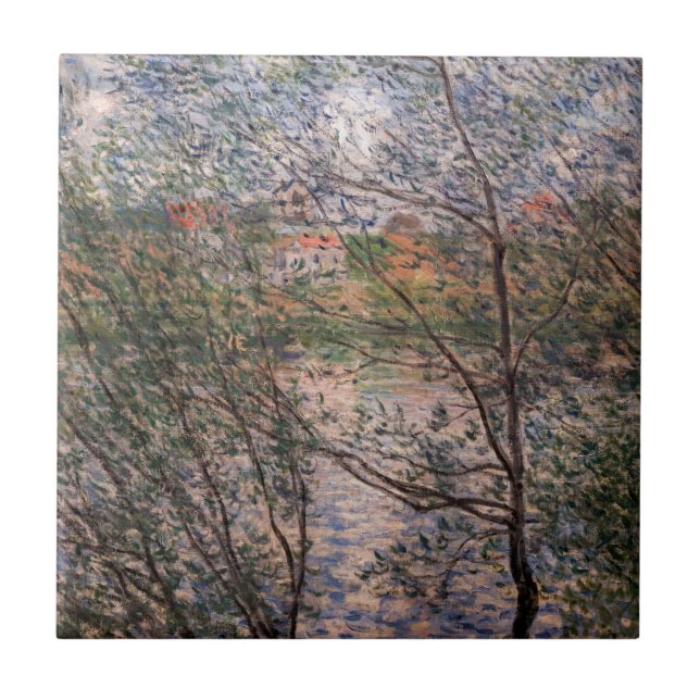 Claude Monet - Frühling durch die Zweige Fliese (Vorderseite)