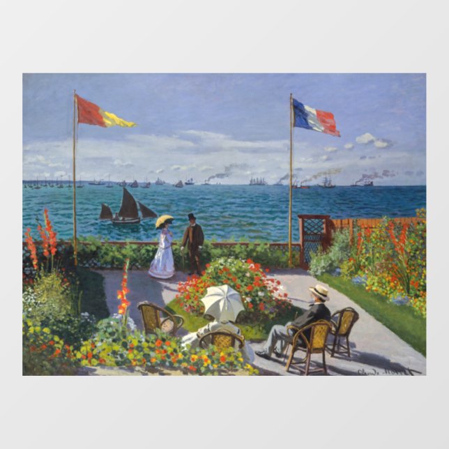 Claude Monet - Garten bei Sainte-Adresse Fensteraufkleber (Blatt)
