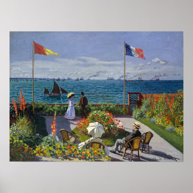 Claude Monet - Garten bei Sainte-Adresse Poster (Vorne)