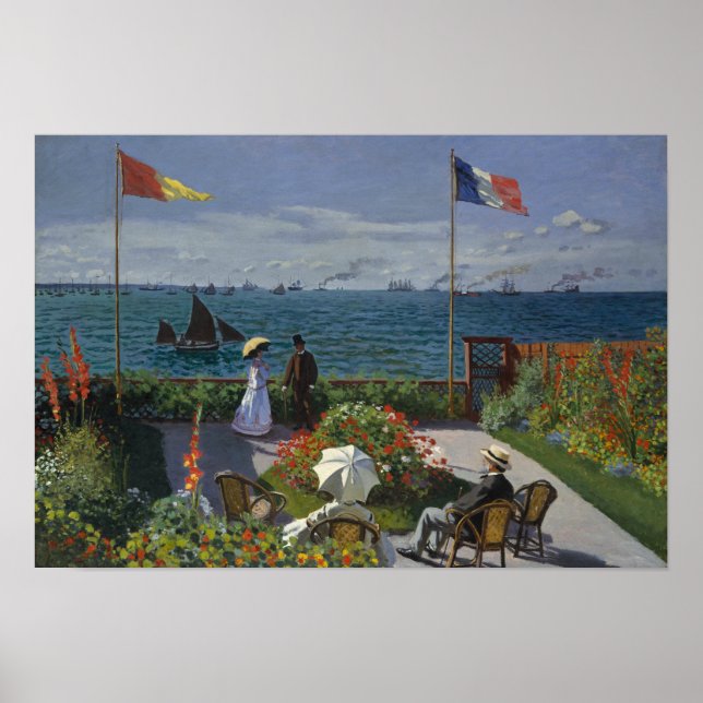 Claude Monet - Garten bei Sainte-Adresse Poster (Vorne)