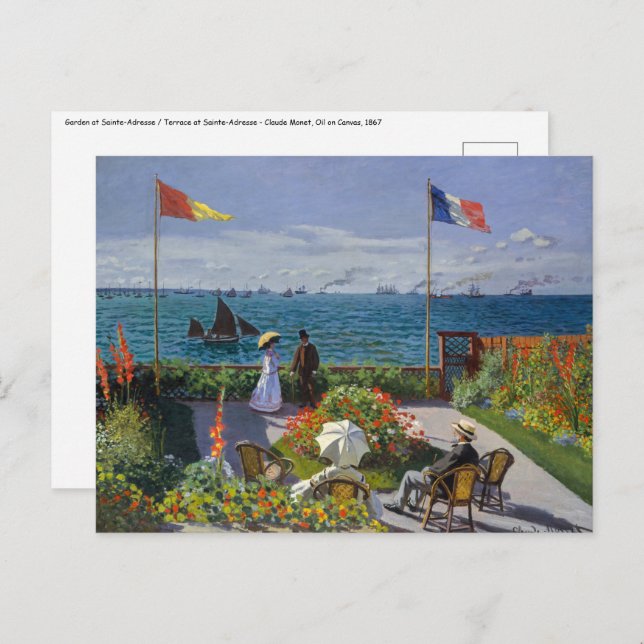 Claude Monet - Garten bei Sainte-Adresse Postkarte (Vorne/Hinten)