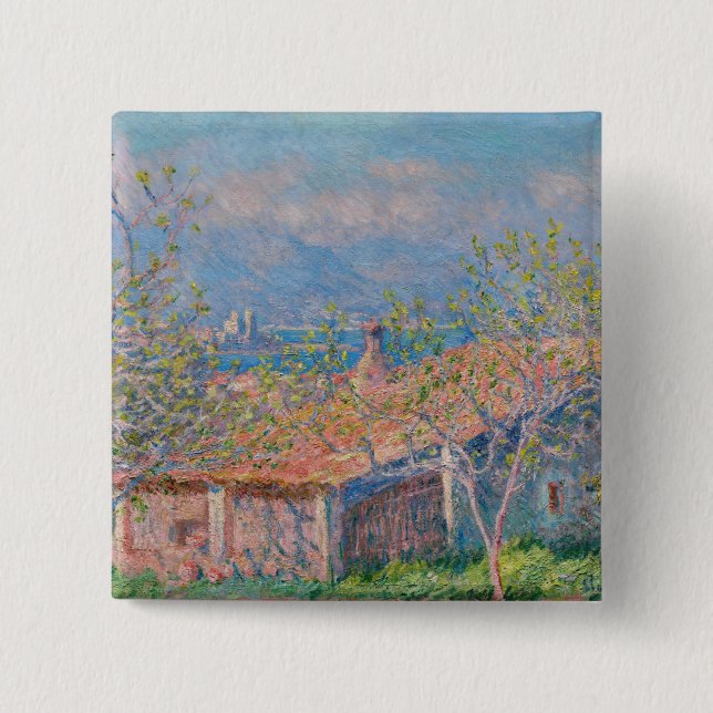 Claude Monet - Gärtnerhaus in Antibes Button (Vorderseite)