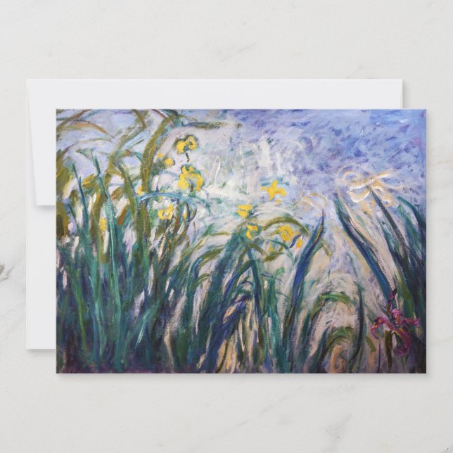 Claude Monet - Gelbe und Lila Irische Einladung (Vorderseite)