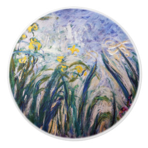Claude Monet - Gelbe und Lila Irische Keramikknauf