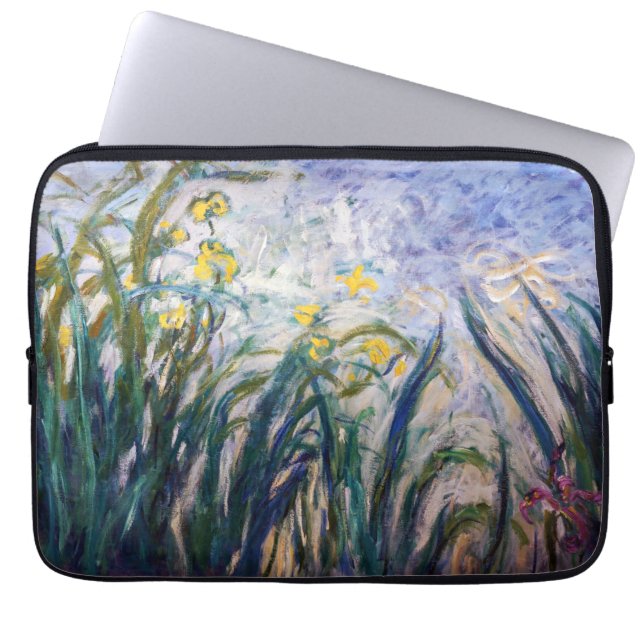 Claude Monet - Gelbe und Lila Irische Laptopschutzhülle (Vorderseite)