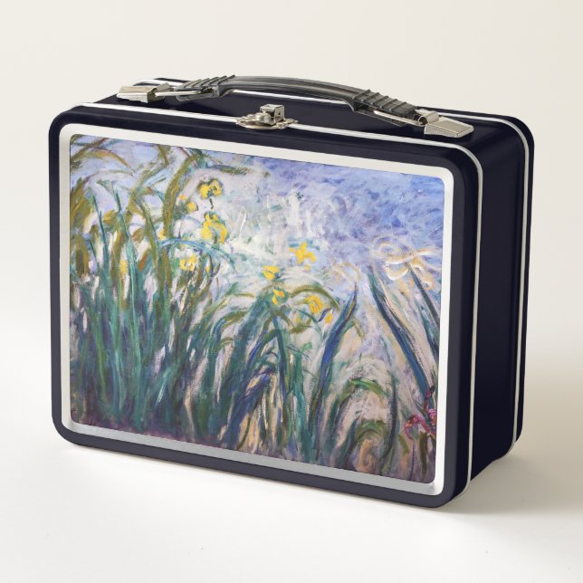 Claude Monet - Gelbe und Lila Irische Metall Brotdose (Vorderseite)