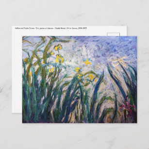 Claude Monet - Gelbe und Lila Irische Postkarte
