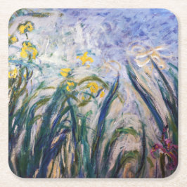 Claude Monet - Gelbe und Lila Irische Rechteckiger Pappuntersetzer