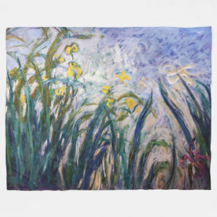 Claude Monet - Gelbe und violette Schwertlilien Fleecedecke
