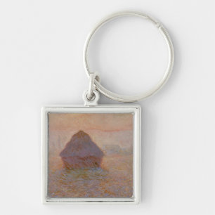 Claude Monet Grainstack, Sun im Nebel Schlüsselanhänger