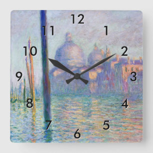 Claude Monet - Großer Kanal, Venedig Quadratische Wanduhr