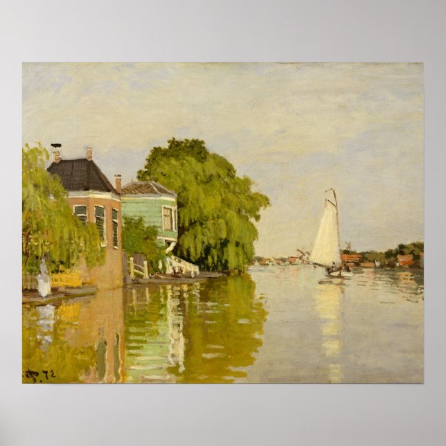 Claude Monet - Häuser auf dem Achterzaan Poster (Vorne)