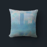 Claude Monet. Häuser des Parlaments London. Blau Kissen<br><div class="desc">Claude Monet "Houses of Parliament,  London" werfen Kissen.</div>
