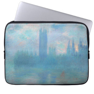 Claude Monet Häuser des Parlaments London. Blau Laptopschutzhülle