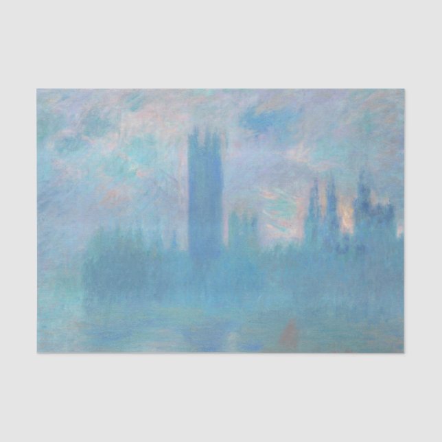 Claude Monet. Häuser des Parlaments London. Blau Seidenpapier (Vorderseite)